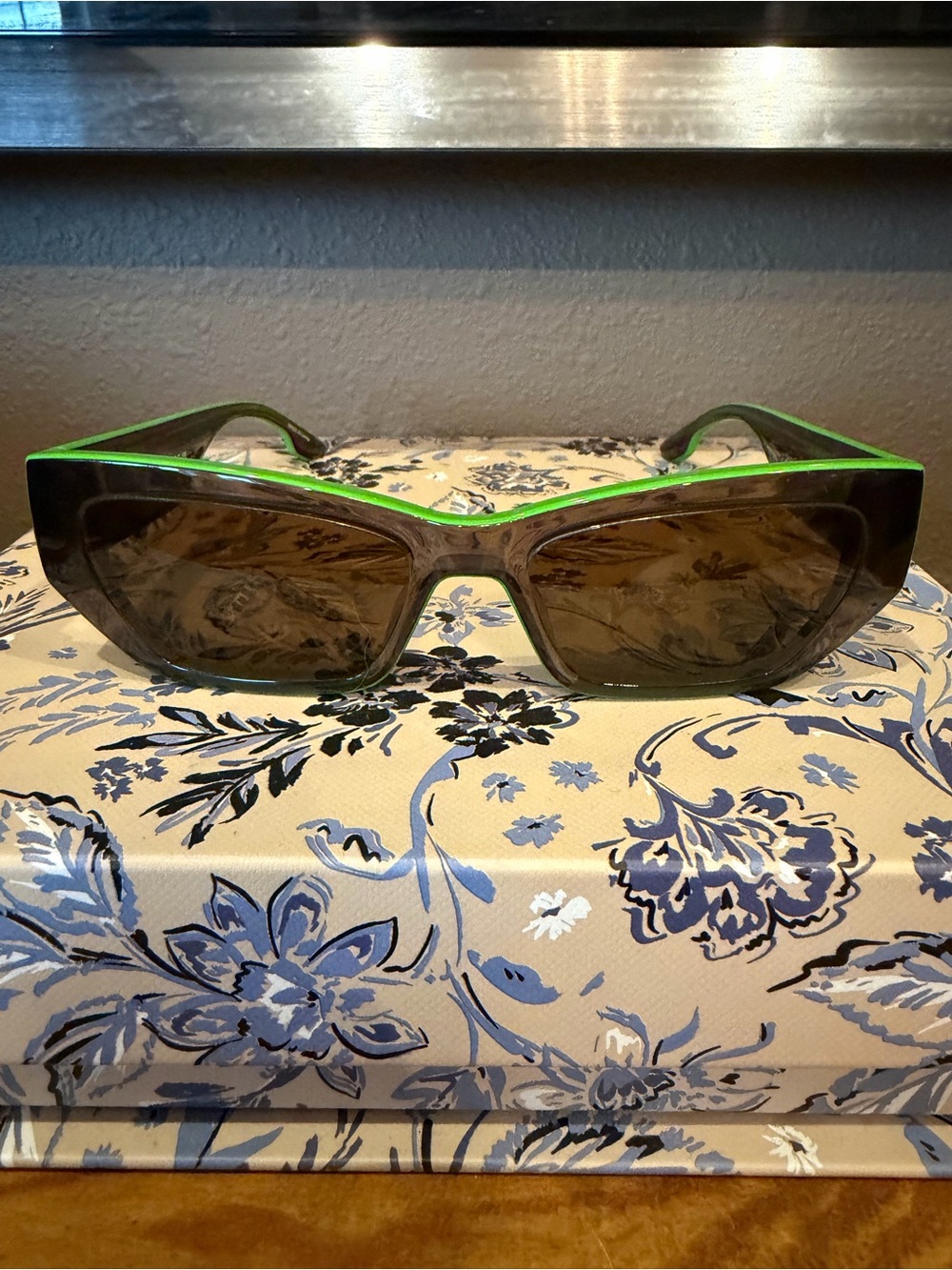 Karl Lagerfeld Green Trim Brown Lens Women's Sunglasses